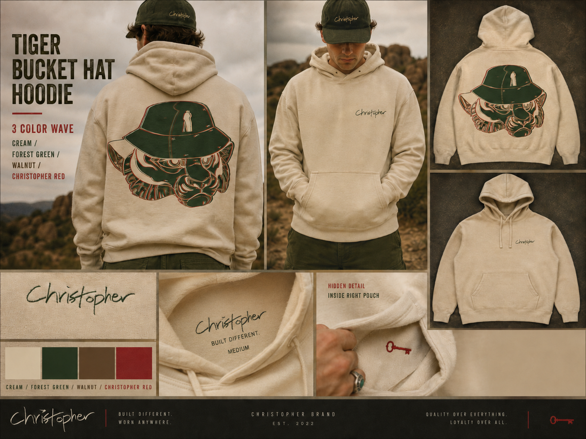 Tiger Bucket Hat- Premium. Embroidered Edition
